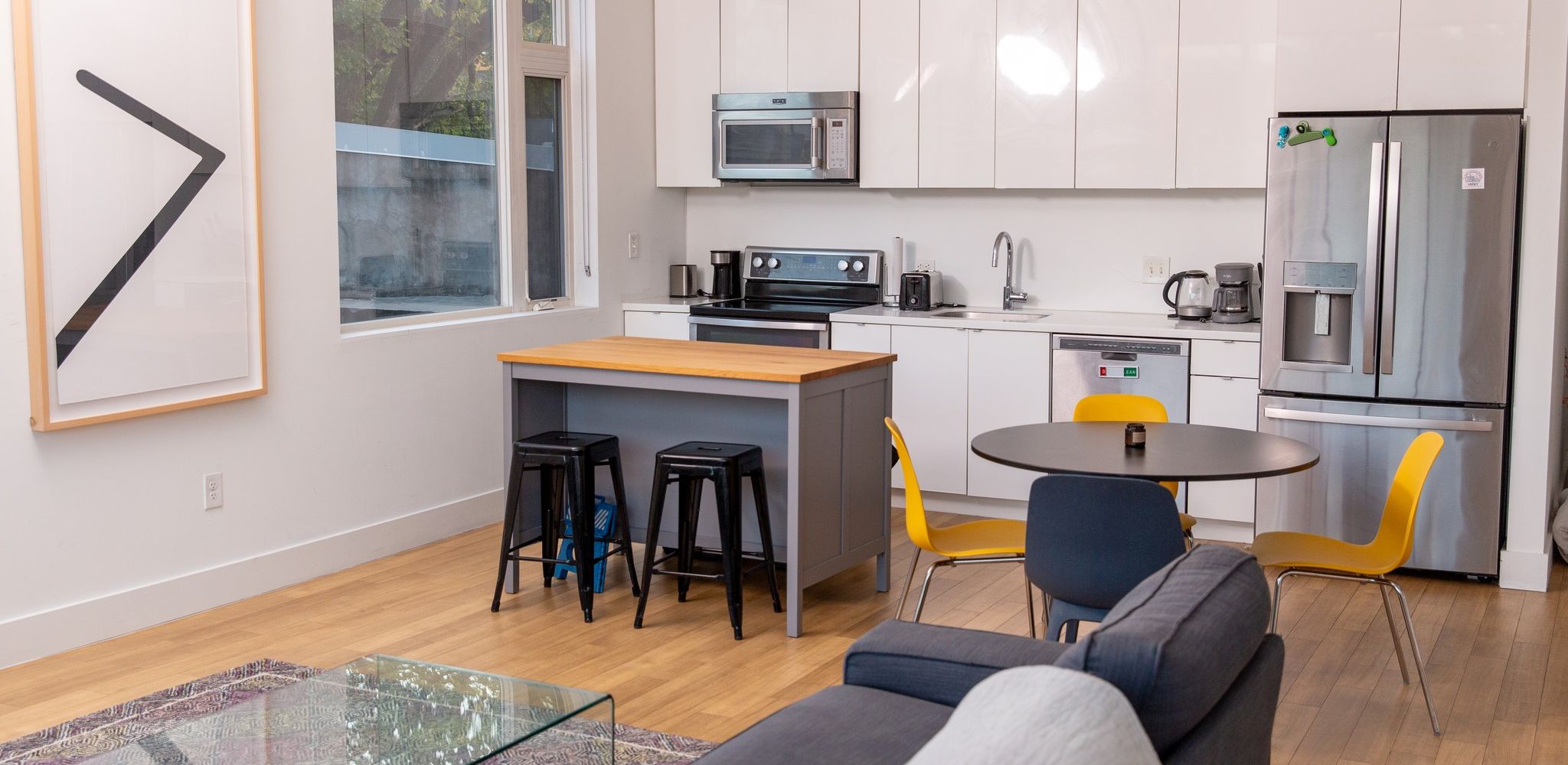 Oslo Co-living apartments in in Washington, D.C. interior kitchen common space, Shaw location