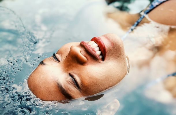 Woman floating